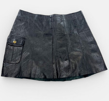 Y2k mng leather mini skirt - y2k,