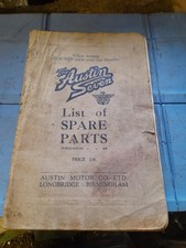 AUSTIN SEVEN LIST OF SPARE