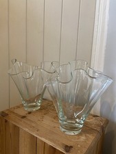 Pair Of Hand Blown Clear Glass