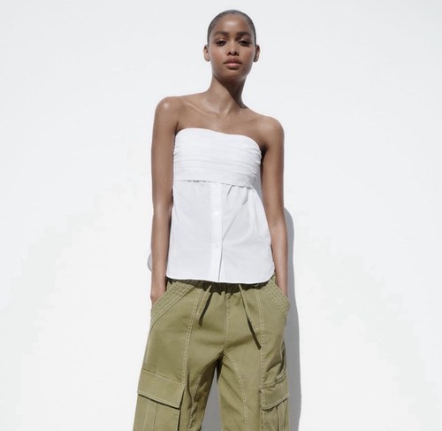 Zara women stretch white - stretch,