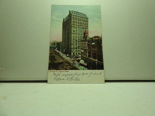 Postcard masonic temple - masonic,