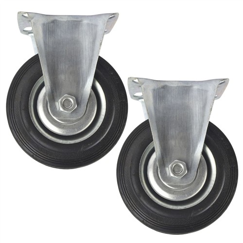 Rubber fixed castor - 5",