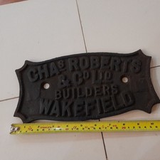 RAILWAY SIGN CHAs ROBERTS & CO LTD WAGON BUILDER'S WAKEFIELD,  RAILWAYANA 