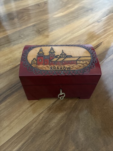 Krakow wooden box with key - box, key,