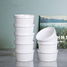 8Pcs White Ramekin Bowl