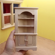 Dollhouse Miniature Corner Cabinet Cupboard Plain Unpainted Furniture 1:12 Scale