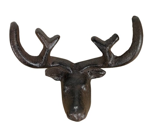 Stag head cast iron coat - head,