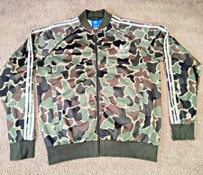 Adidas Track Jacket Superstar Camo Green Men's XL Camouflage Casual Track Top