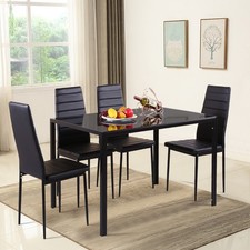 120CM Black Glass Dining Table