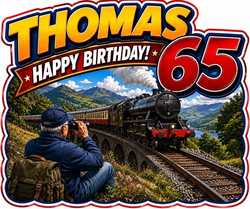 Train watching cake topper - 3d,