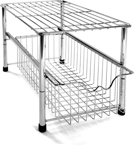 Under sink storage rack - under, with