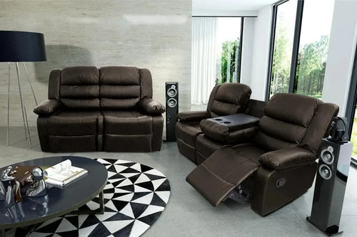 Roma leather recliner sofa 2 - leather, 3+2
