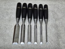 Fantastic Set Of 6 Vintage Stanely No 5001 Beveled Edge Chiseles