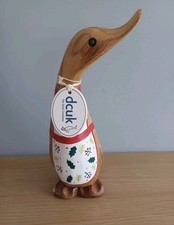 DCUK DUCK- CHRISTMAS BAKER DUCK Named CONNIE Wooden Duckling Gift 18cm NEW