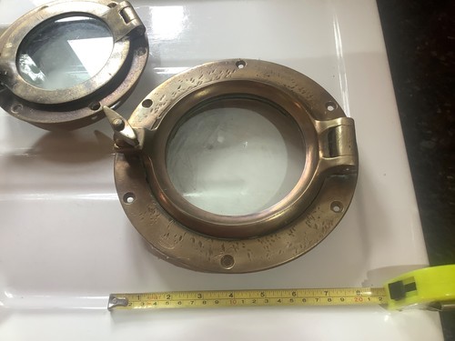 Brass porthole solid vintage - brass,