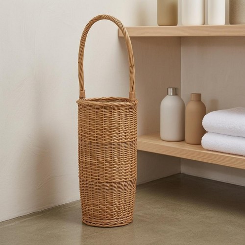 Woven wicker umbrella - wicker, stand