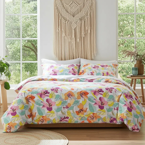 Funky color flowers duvet - color,