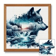 WOLF DREAM STAMPED CROSS