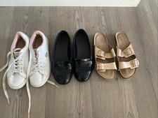 CLARKS GIRLS PATENT LOAFER SCHOOL SHOES LACOSTE TRAINERS SANDALS BUNDLE SIZE 3 G