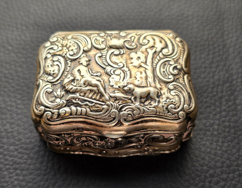 Antique 830 silver snuff - antique,