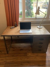 Industrial Metal Pedestal Desk