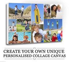 Your Photo/Picture  PERSONALISED COLLAGE CANVAS A4 A3 A2 A1 A0 320gsm 30mm FRAME
