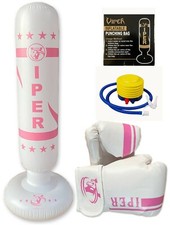 Kids Junior Girls Boxing Free Standing Punch Bag Set Gloves Children Inflatable 