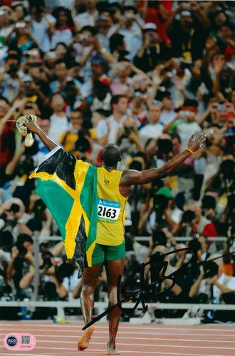 Usain bolt signed 12x8 - signed,