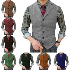 Mens Tweed Wool Waistcoat