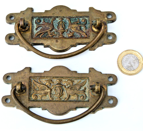 Pair arts crafts brass - pair, of