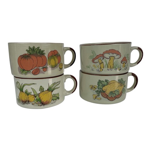 Vintage 1970s soup mugs set - soup,