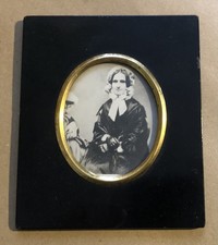 Antique 19thC. Ebonised Miniature Portrait Silhouette Picture Frame