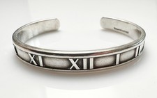 Tiffany & Co. Atlas Cuff Bangle Bracelet Sterling Silver 925 With Vintage Patina
