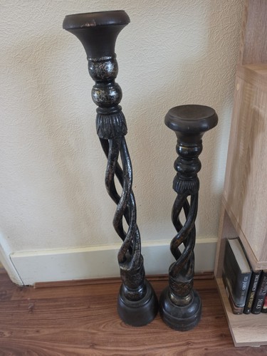 Wooden candle sticks - candle,