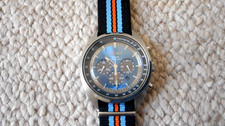 Seiko SSC667 Solar Chronograph Quartz Recraft  Blue Men's Watch V175-0EN0