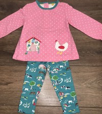   Baby Boden Girls Farm Animals Top & Leggings Outfit Age 12-18 months