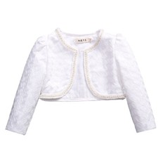 Flower Girl Kids Long Sleeve Bolero Shrug Bridesmaid Wedding Formal Cardigan