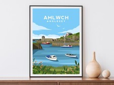 Amlwch Anglesey Print - North Wales Travel Wall Art - Welsh Coastal Poster