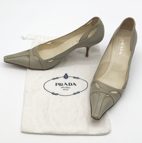 Vintage prada grey leather - grey,