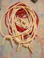 Igbo  Red Simulated Coral Unisex African Beads Jewellery Set. Price £14.00, Free