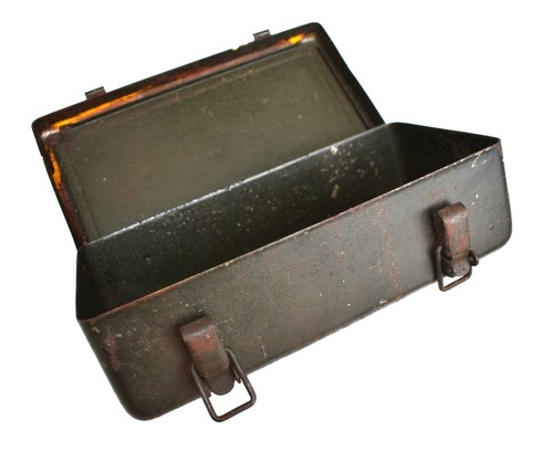 Militaria steel first aid box - steel,