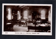 READING ROOM, RC INSTITUTE, CURRAGH CAMP, KILDARE - REAL PHOTO POSTCARD