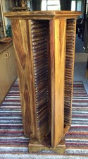 Indian CD Stand Rack Tower Sheesham Rose Wood Mango Solid Wood Rotating 168 CDs
