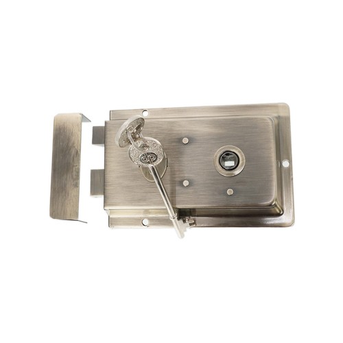 Rim lock antique iron fluted - lock,