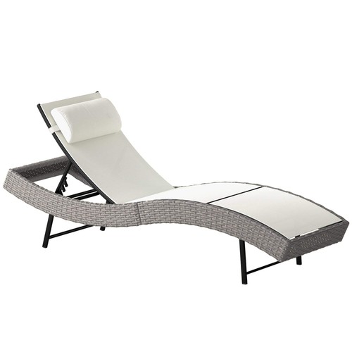 Rattan sun lounger garden - rattan,
