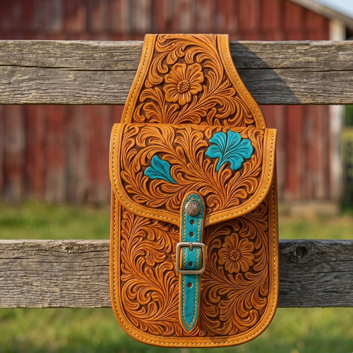 Horse saddle bag - horse, leather