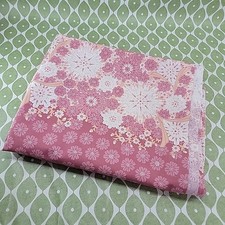 2 Pieces Of Vintage Retro Pink Floral Fabric 150cm x 120cm