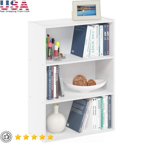 Tier wide bookshelf sturdy - 3-tier,