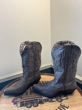 NIB Laredo Women's Access Western Boot, Black/Tan/Cheetah, Wide Width, sz 8.5