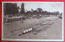 Old Oxfordshire Postcard ROWING EIGHTS WEEK IN OXFORD RACE ON THAMES RIVER